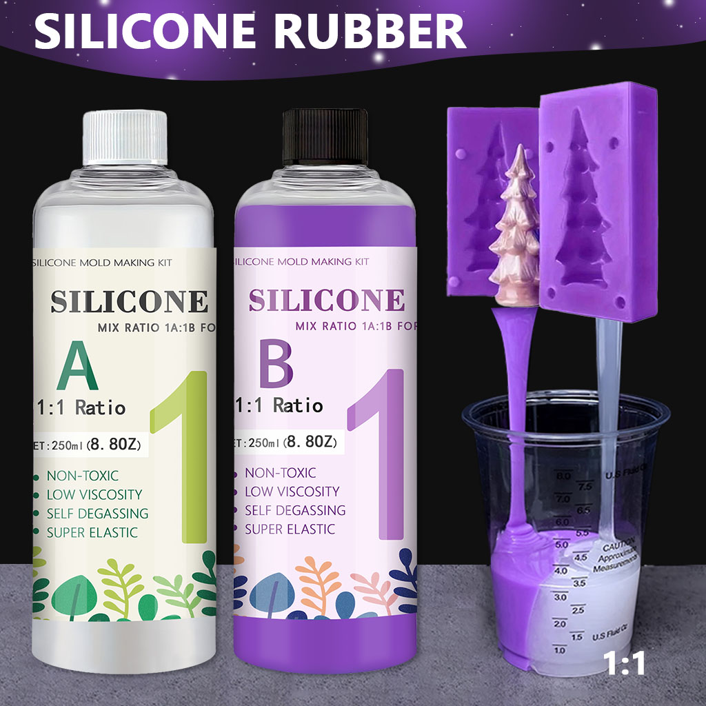 Soap Making Kit For Beginners - 17.6オンス パープル液体シリコンゴム、RTV 2液型モールド作成キット、DIYレジンジュエリー、キャンドル、石鹸型用の流せるシリコン