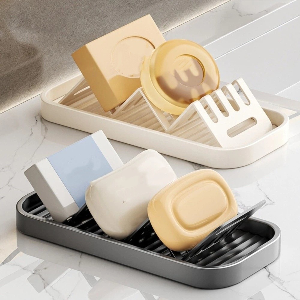 Soap Making Tray - 防水W型ソープラック省スペース取り外し可能なトレイキッチン収納ホルダー防錆安定ベース浴室ソープディッシュ