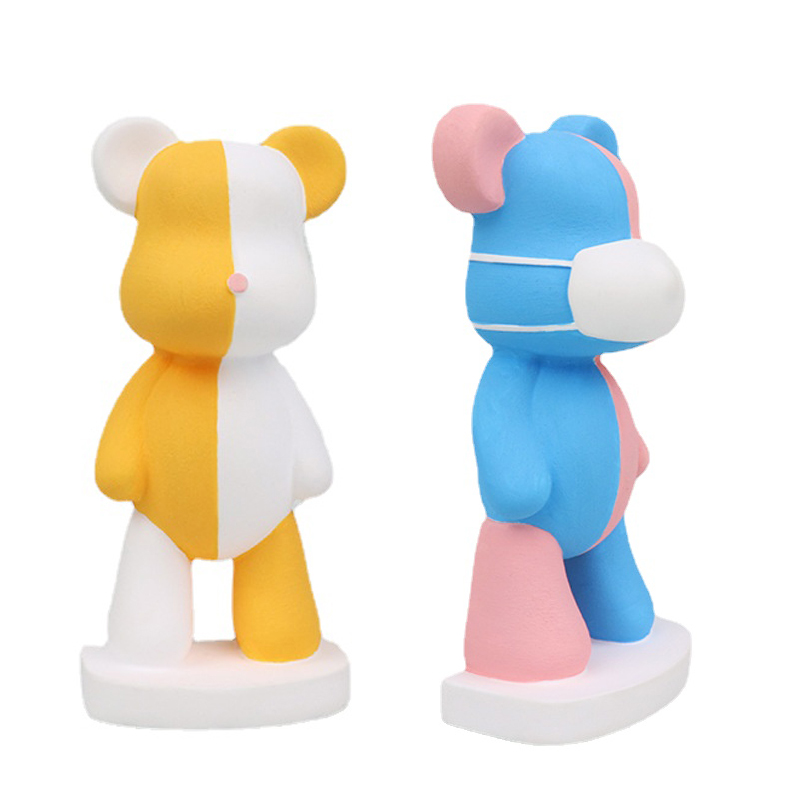 Soap Making Kit For Beginners - 3D漫画クマシリコンキャンドル型、かわいいマスクベア、石鹸、石膏、樹脂製造ツール、DIYチョコレートケーキ、アイスキューブベーキングキット