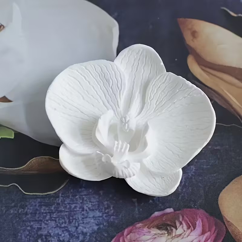 Soap Making Jar - 3D 蝶蘭シリコーンキャンドルモールドアロマセラピー石膏石鹸モールド紙カップケーキソフトキャンディキャンドル装飾ベーキングモールド