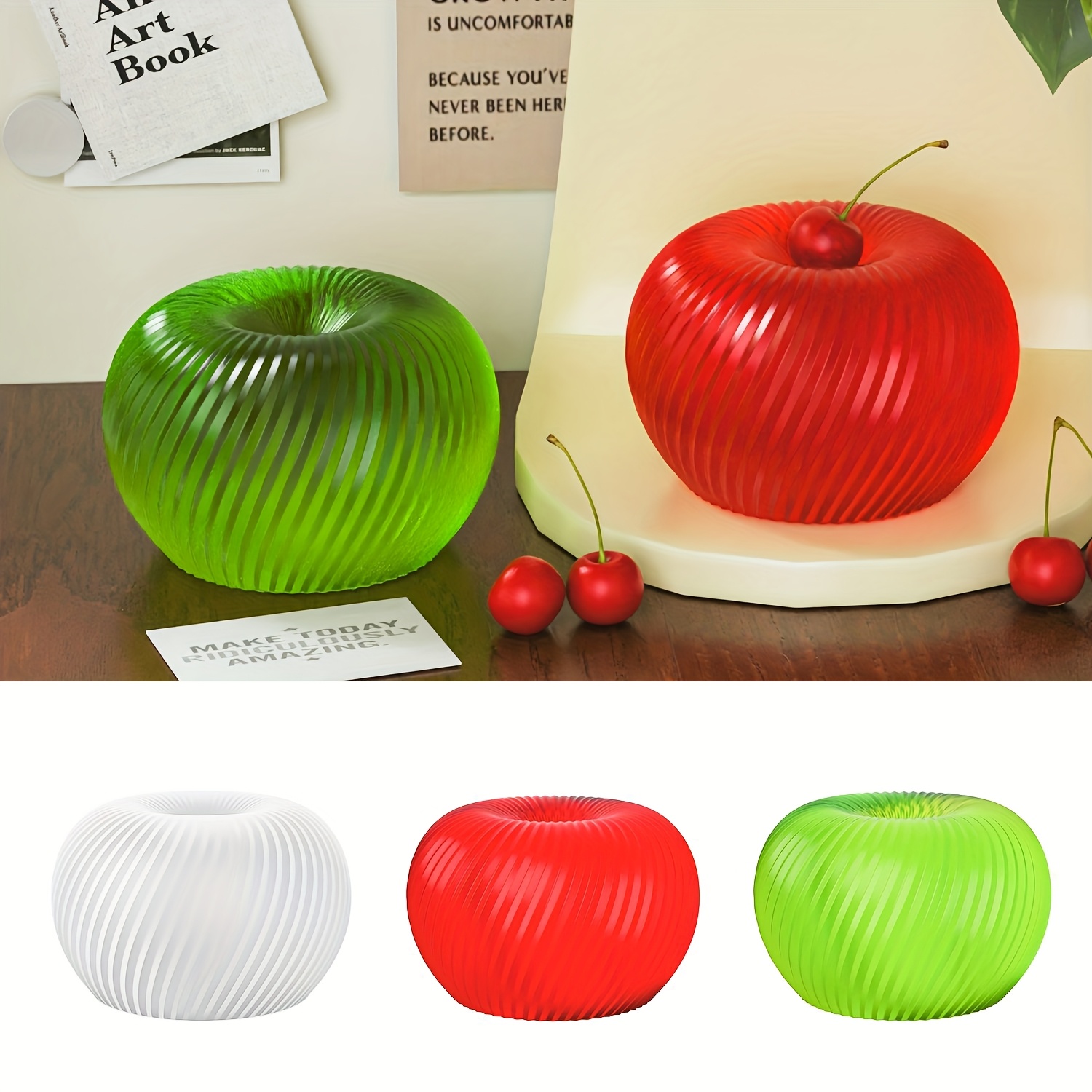 Soap Making Easy - 石鹸、キャンドル、石膏工芸品の作成に適した、おしゃれな赤いリンゴ型のシリコンモールドで、お手入れが簡単です。