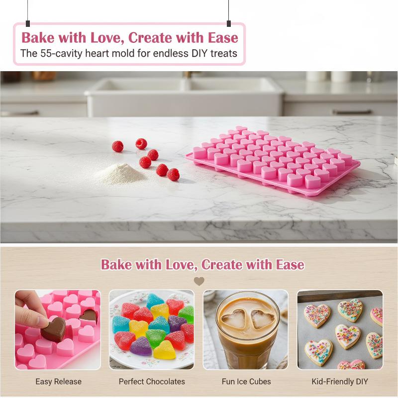 55グリッド ハート型シリコンケーキ型 BPAフリー 再利用 - Soap Making Tray のレビューと価格