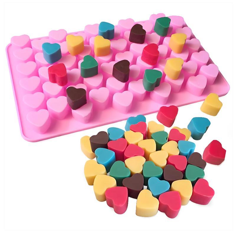 55グリッド ハート型シリコンケーキ型 BPAフリー 再利用 - Soap Making Tray のレビューと価格