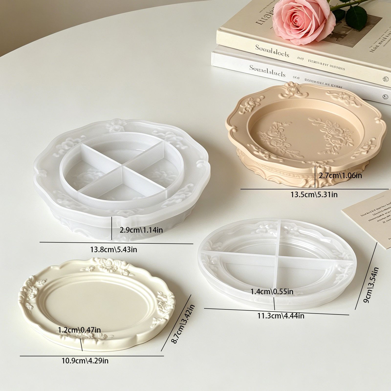 エレガントなヴィンテージバロックレースシリコンモールド、丸型 - Soap Making Tray のレビューと価格