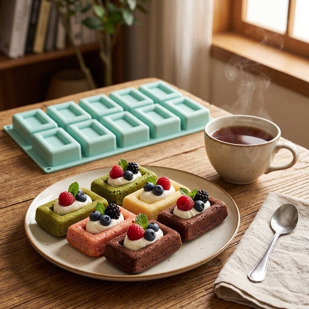 ノンスティック10穴長方形シリコン製ベーキングモールド、フレ - Soap Making Tray のレビューと価格