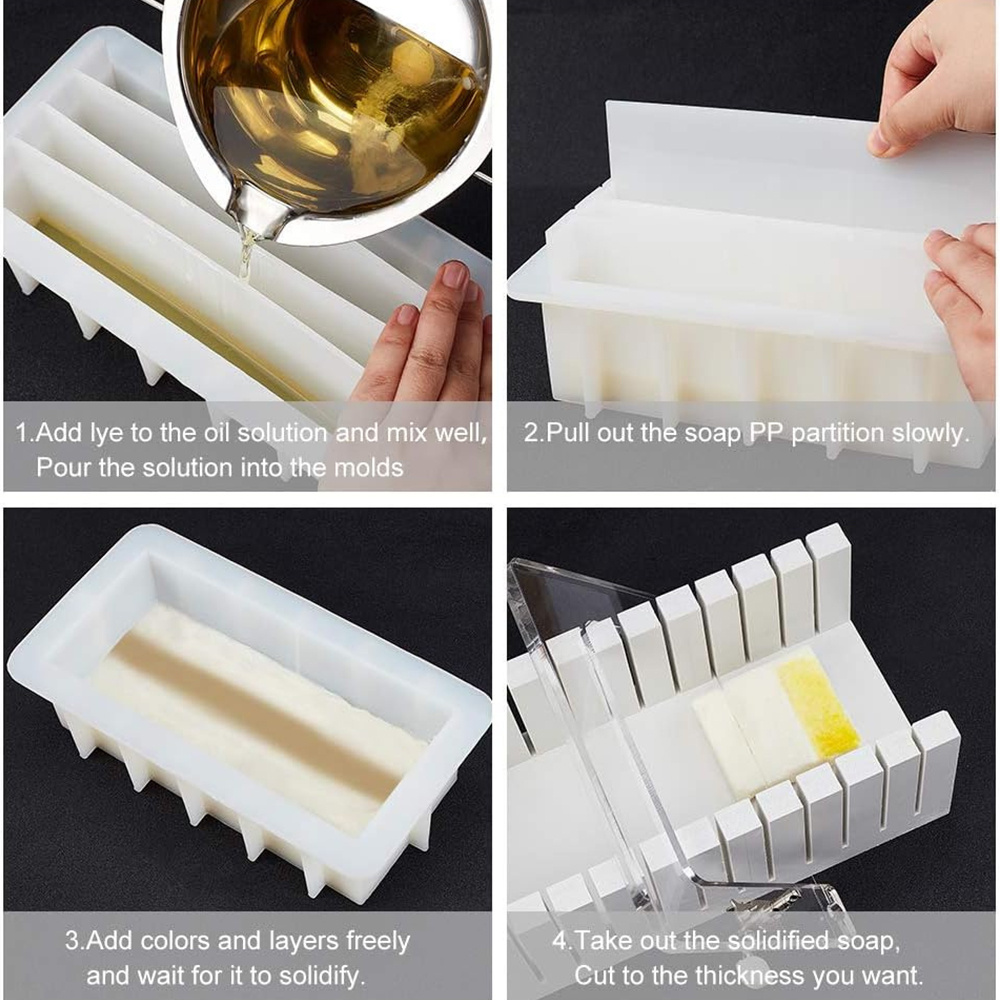 42オンスシリコンソープモールド、5つのアクリル仕切り付き、 - Soap Making Base のレビューと価格