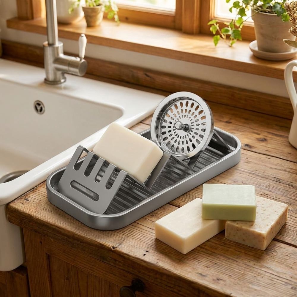 防水W型ソープラック省スペース取り外し可能なトレイキッチン収 - Soap Making Tray のレビューと価格
