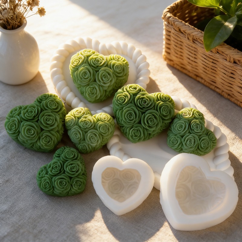 DIY ラブローズフラワー バレンタインデー キャンドル型  - Soap Making Raw Material のレビューと価格
