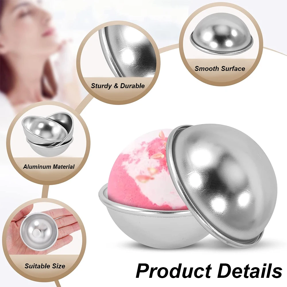 4個入りセット、半球形のバスボール型、アルミニウム合金製、D - Soap Making Base のレビューと価格