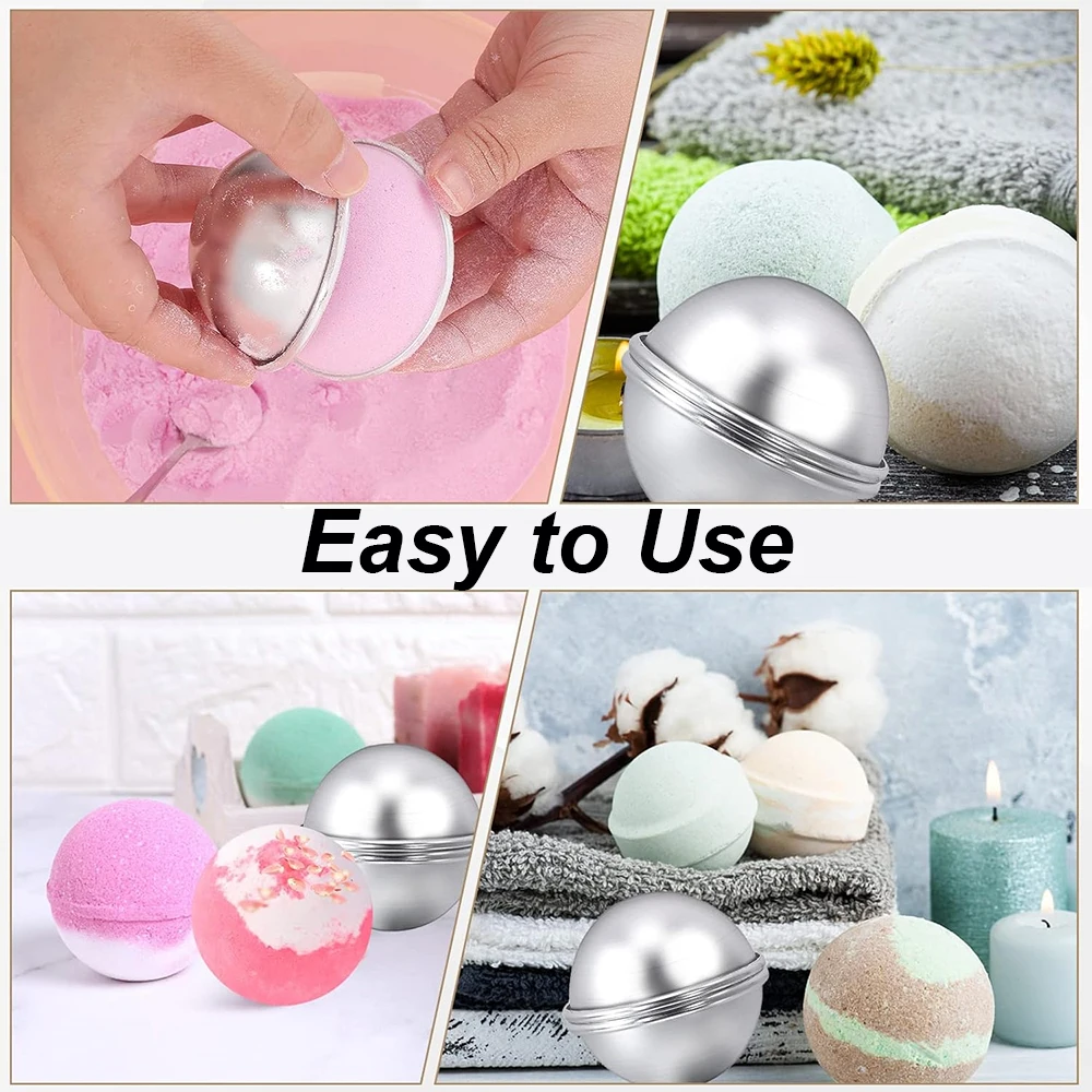 4個入りセット、半球形のバスボール型、アルミニウム合金製、D - Soap Making Base のレビューと価格